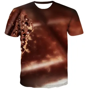 Chocolate T-shirt Men Brown Tshirt Printed Delicious T-shirts 3d Bitter T shirts Funny